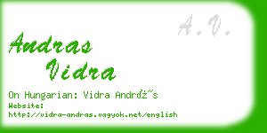 andras vidra business card